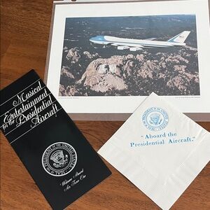 1996 Air Force One Photo, Music Pamphlet, Presidential Seal Napkin ..Collectible